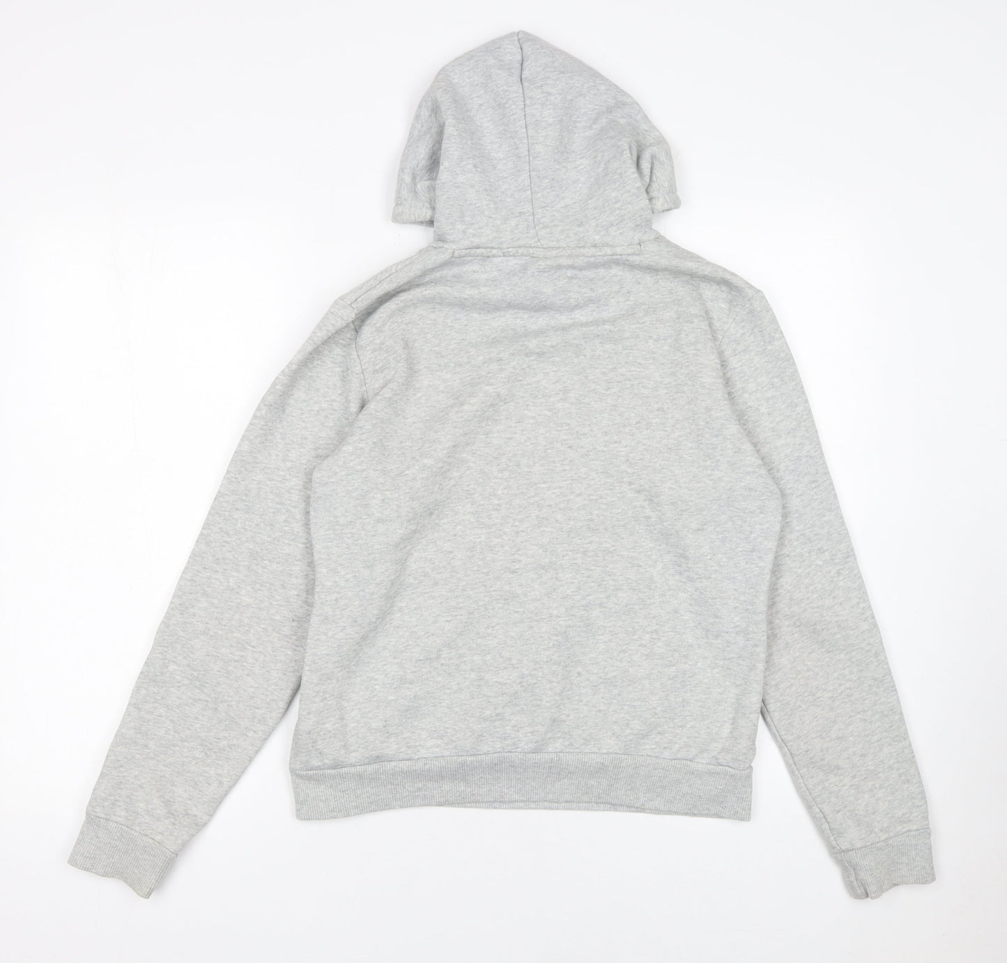 PUMA Womens Grey Pullover Hoodie Size 12 Cotton Blend Logo Print