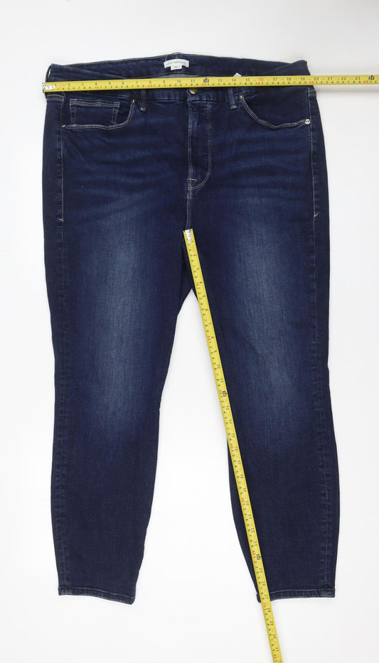 Good American Womens Blue Skinny Jeans Size 20 Plus Stretch Denim