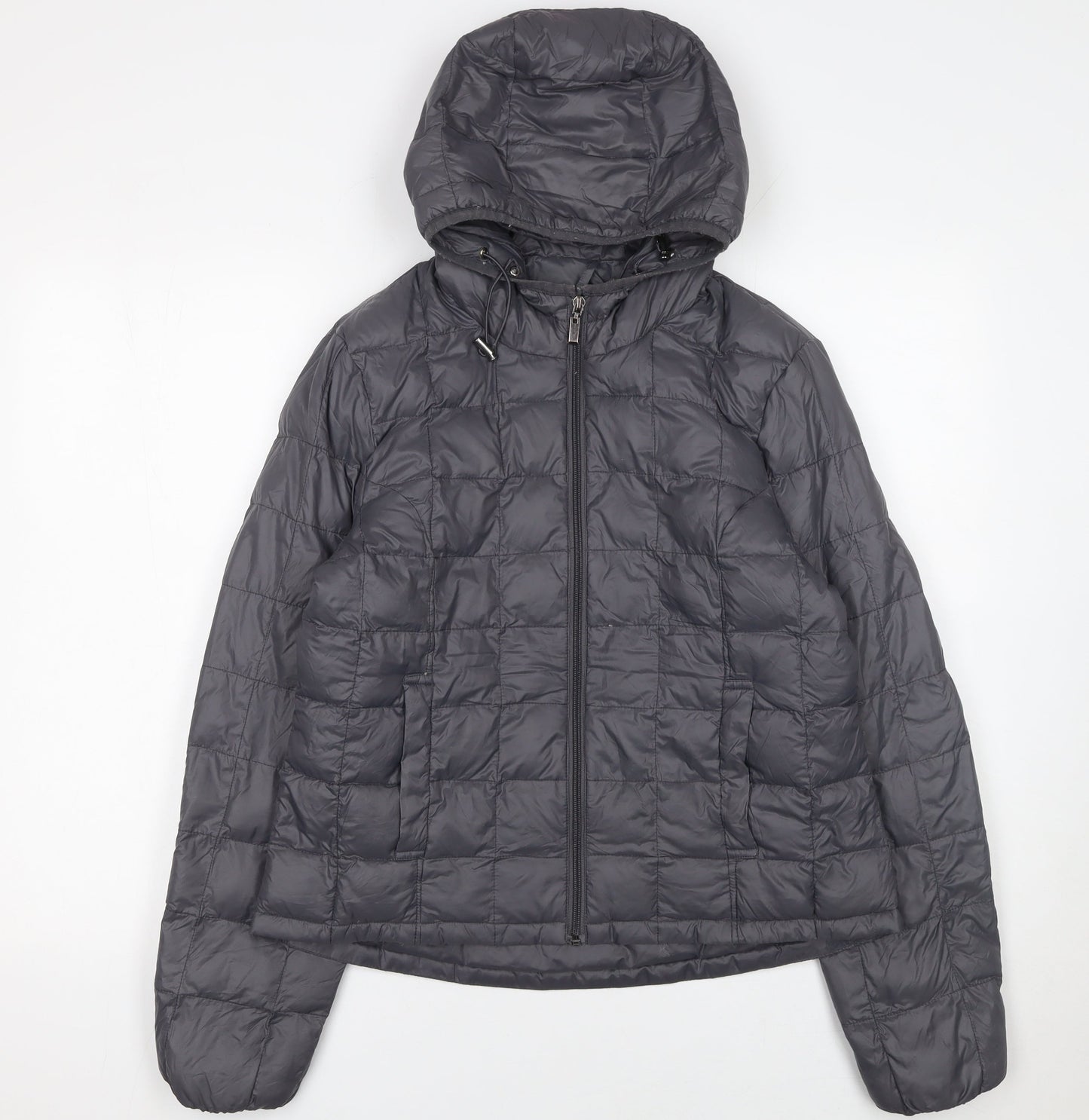 OVS Girls Grey XL Hooded Puffer Jacket Lightweight Quilted Coat