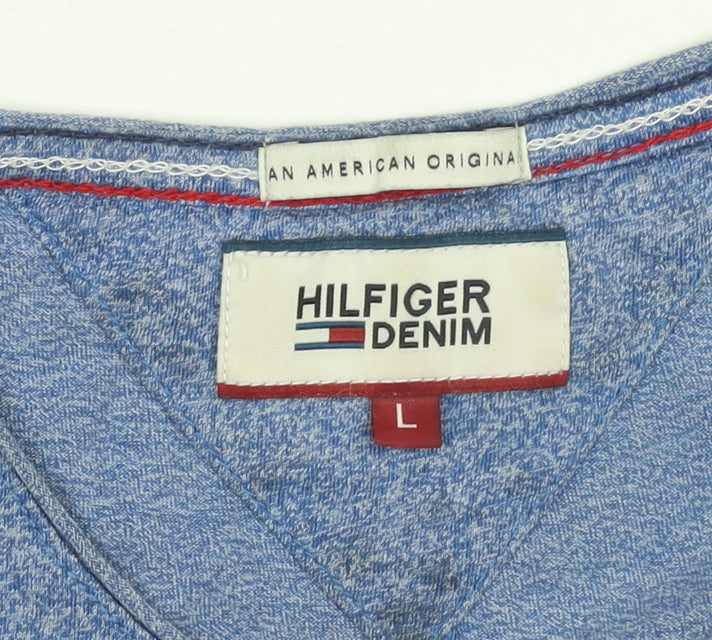 Tommy Hilfiger Men’s Blue Cotton Jersey Crew Neck T-Shirt Size L