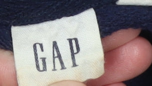 GAP Womens Navy Hoodie L Cotton Logo Print Casual Pullover