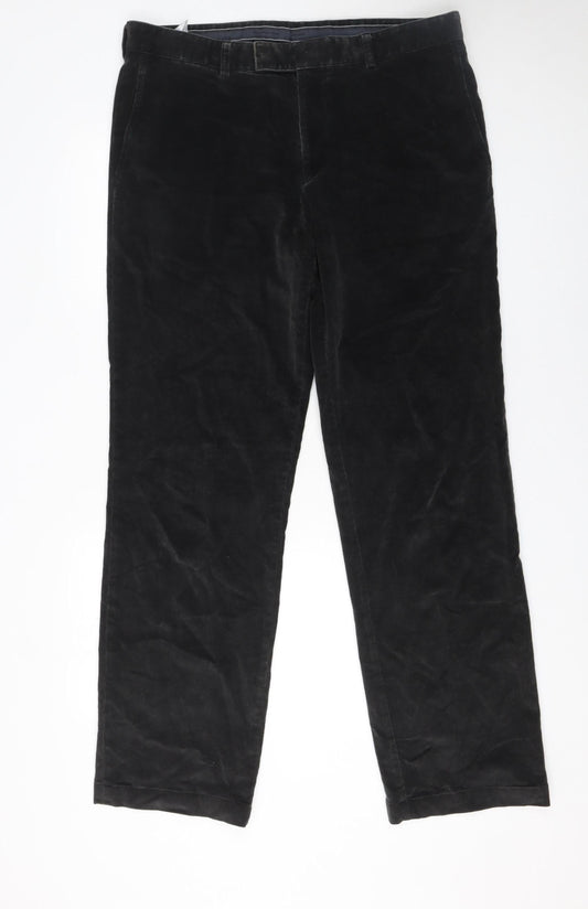 Hugo Boss Men’s Black Corduroy Chino Trousers Size 36W Regular Fit