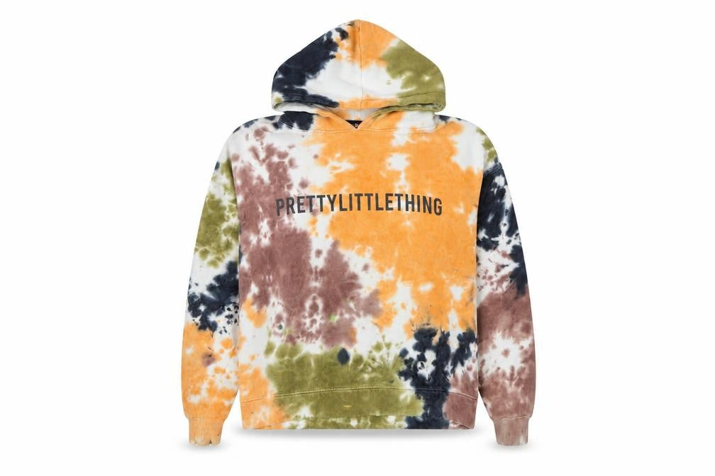 PrettyLittleThing Womens Tie Dye Pullover Hoodie Multicoloured UK 6
