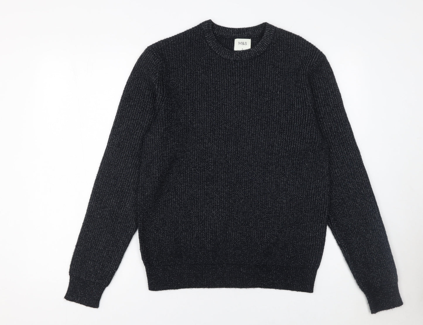 Marks and Spencer Men's Black Small Chunky Knit Crew Neck Jumper