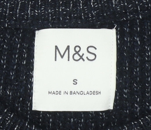 Marks and Spencer Men's Black Small Chunky Knit Crew Neck Jumper
