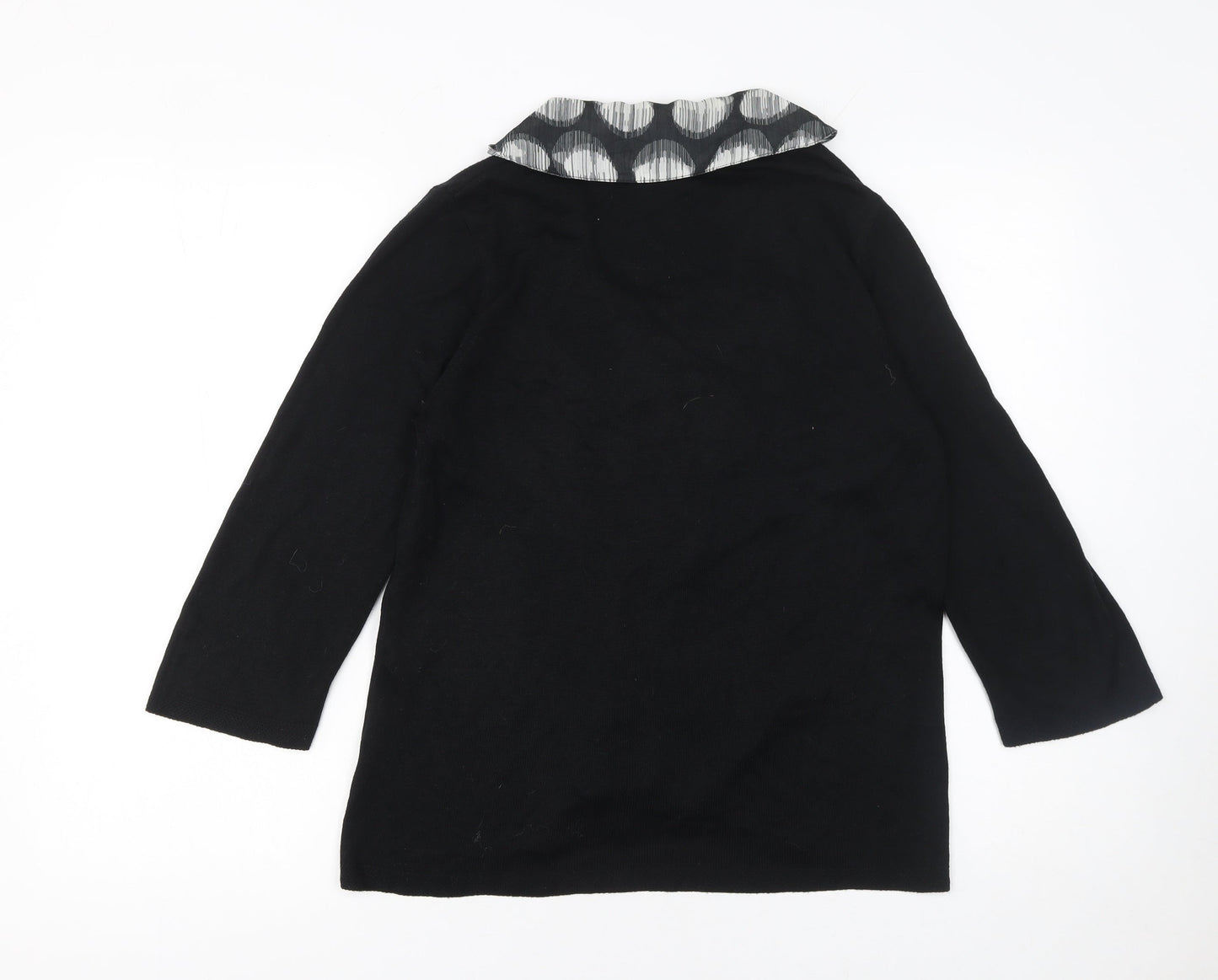 Marks and Spencer Per Una Women's Black V-Neck Ruffle Cardigan Size 14