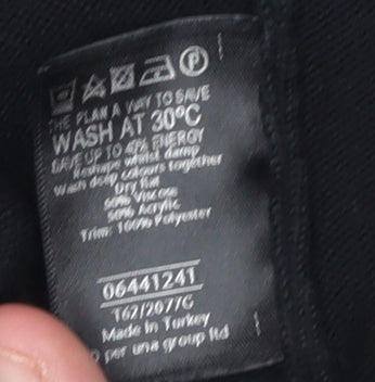 Marks and Spencer Per Una Women's Black V-Neck Ruffle Cardigan Size 14