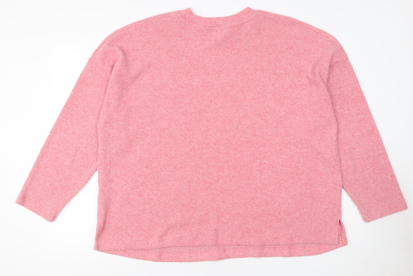 F&F Womens Pink Rhinestone Star Pullover Jumper XL