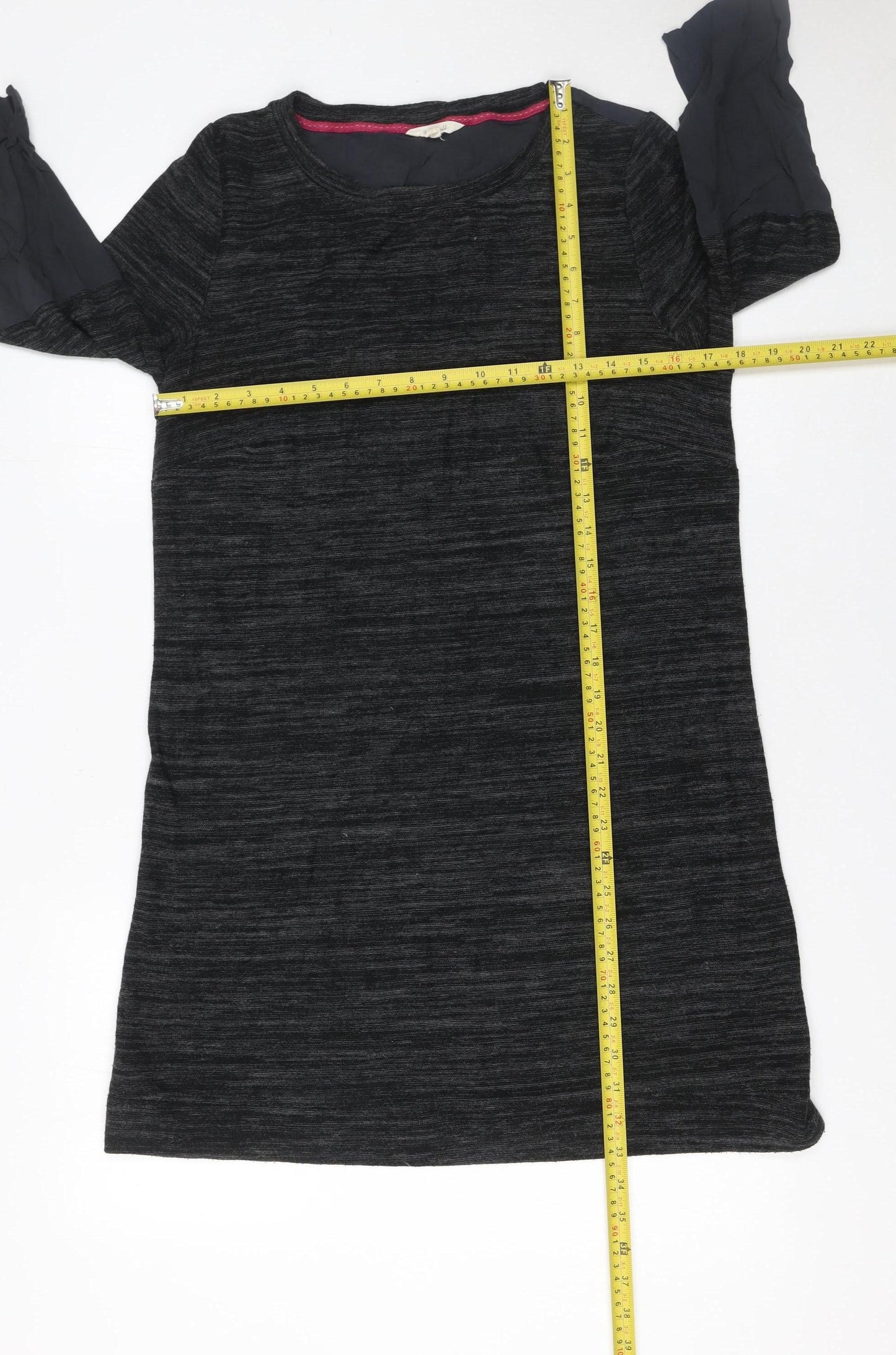 White Stuff Women's Grey Shift Dress Size 12 Viscose 3/4 Sleeve