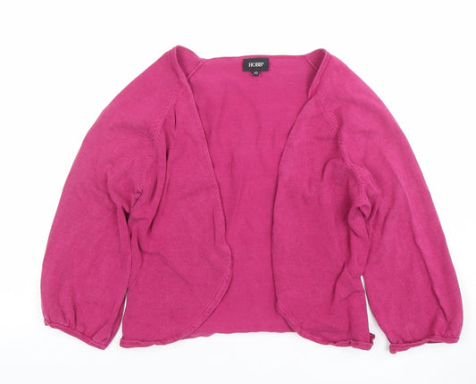 Hobbs Women's Pink Size 10 Open Knit 3/4 Sleeve Cardigan