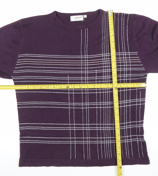 Petroleum Women’s Purple Geometric Crew Neck Acrylic Jumper M
