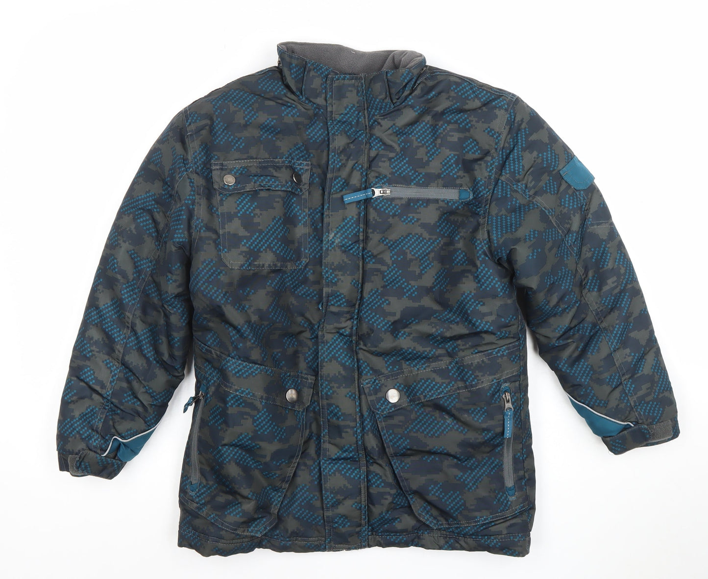 Cherokee Boys Blue Camouflage Puffer Jacket 8-10 Years Water Resistant
