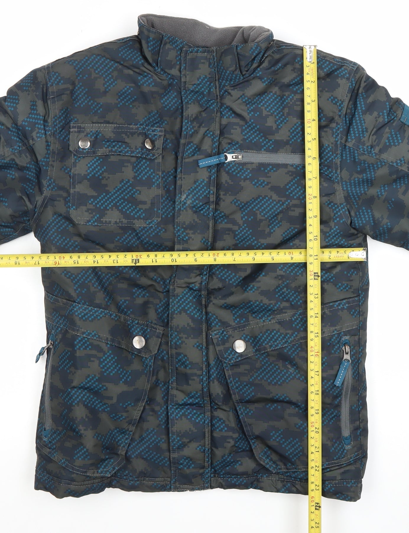 Cherokee Boys Blue Camouflage Puffer Jacket 8-10 Years Water Resistant