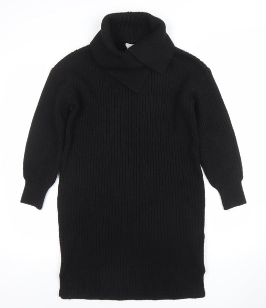 Fat Face Women’s Black Knit Collared Sweater Dress Size M