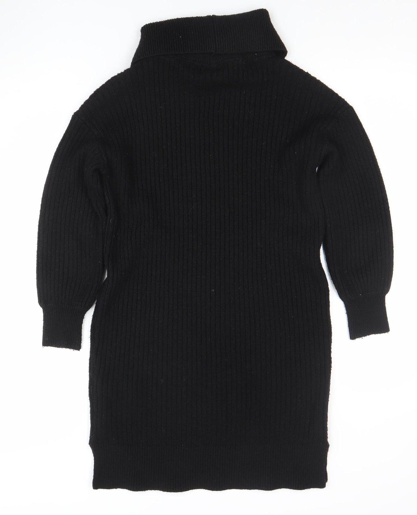 Fat Face Women’s Black Knit Collared Sweater Dress Size M