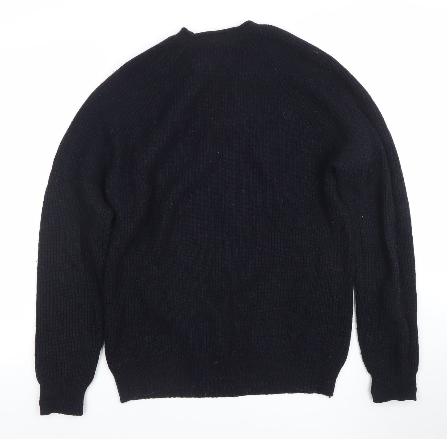 Jack Wills Men's Black Wool Crew Neck Chunky Knit Jumper Size S
