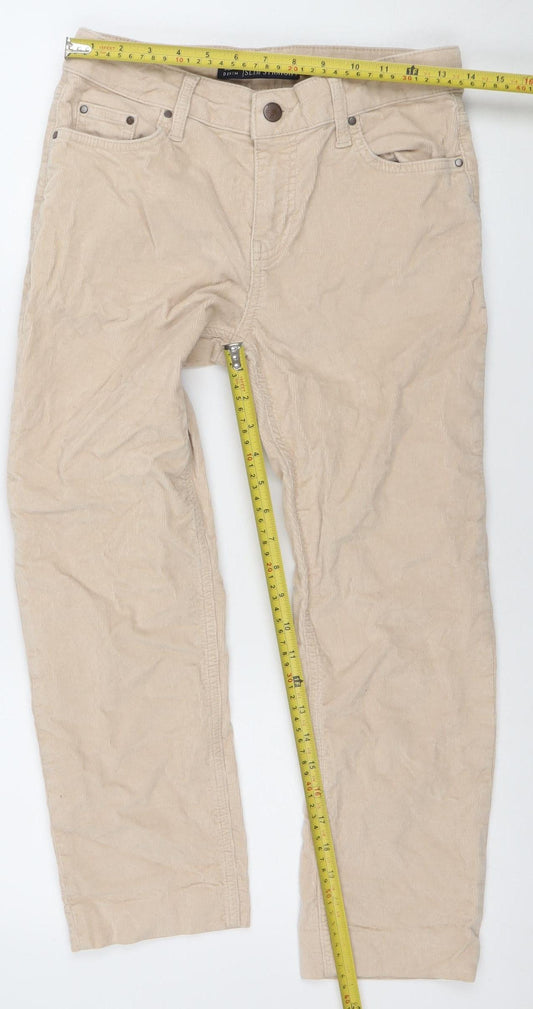 Boden Women’s Beige Corduroy Slim Straight Chino Trousers Size 8