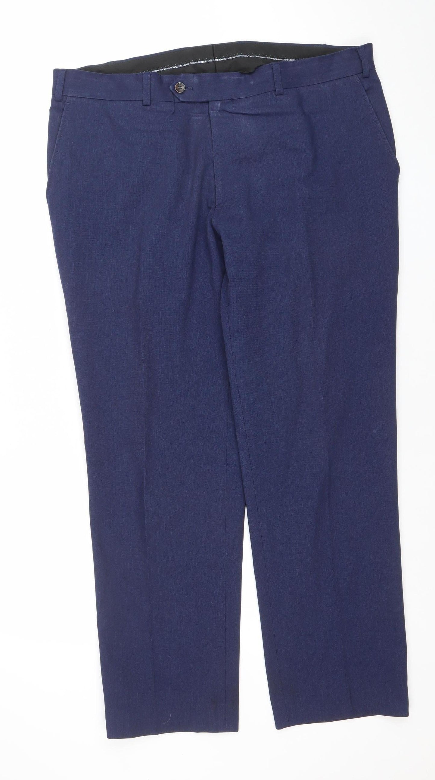 Daniel Grahame Men's Blue Wool Blend Dress Trousers Size 34R