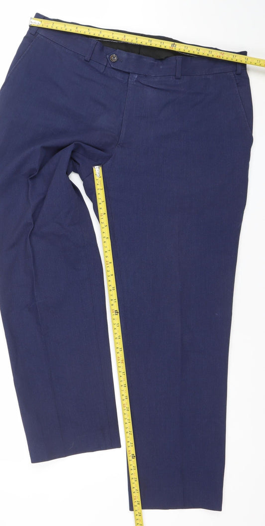 Daniel Grahame Men's Blue Wool Blend Dress Trousers Size 34R