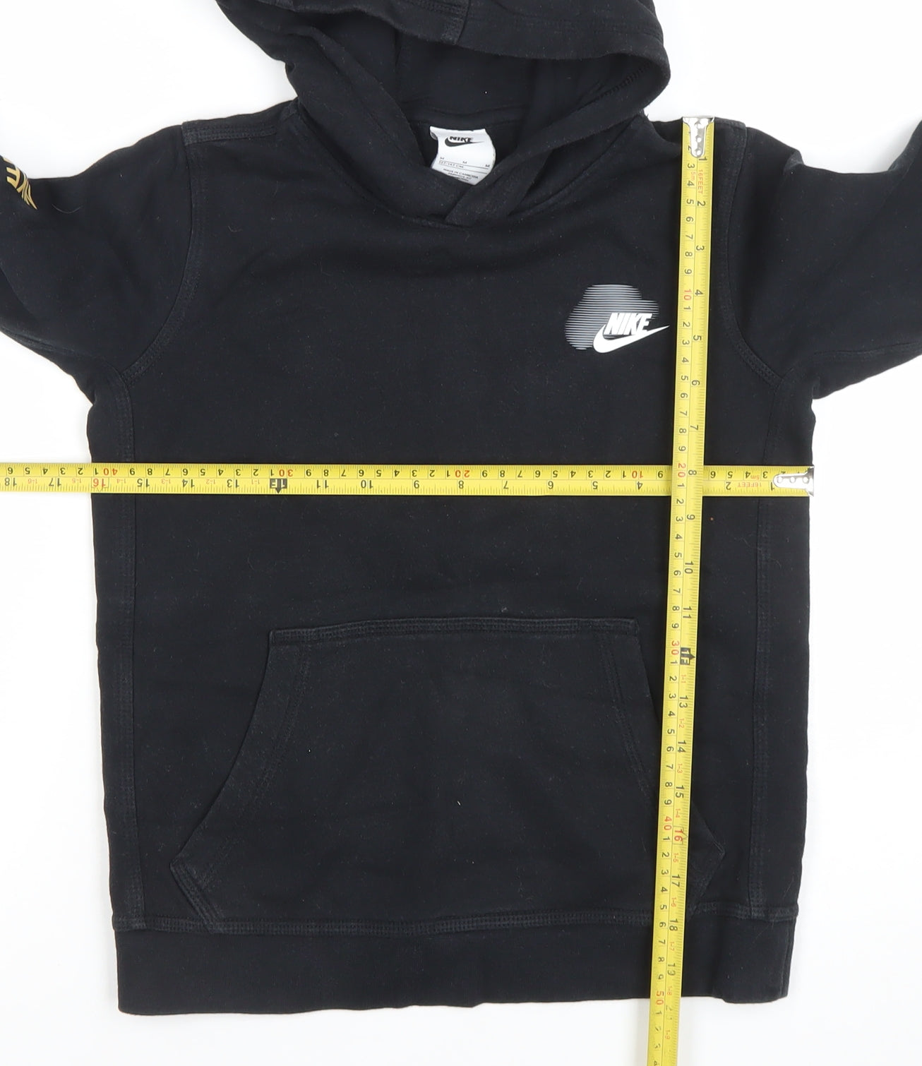 Nike Boys Black Pullover Hoodie Medium 137-147cm Graphic Print Sportswear