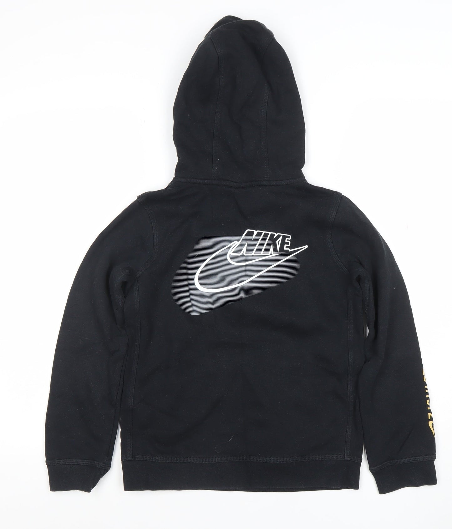 Nike Boys Black Pullover Hoodie Medium 137-147cm Graphic Print Sportswear