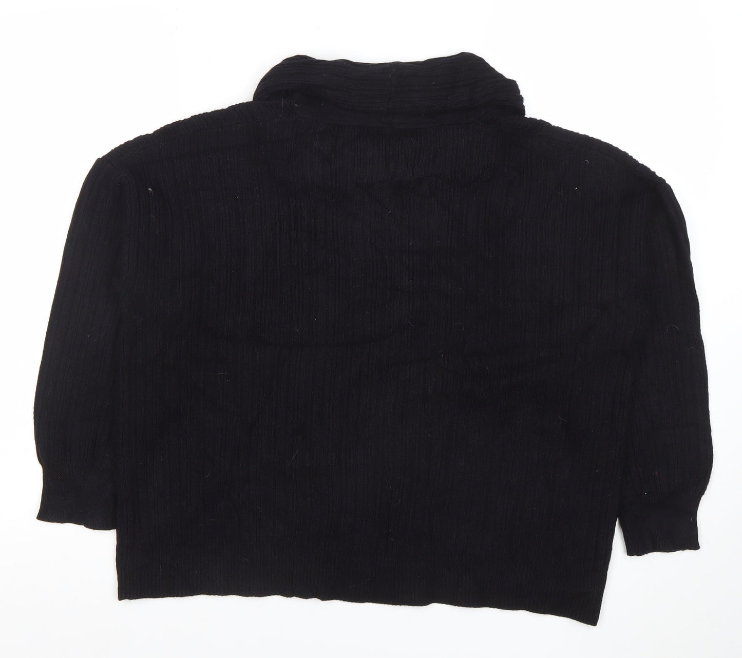 Gallery Women’s Black Roll Neck Knit Jumper Size M Long Sleeve