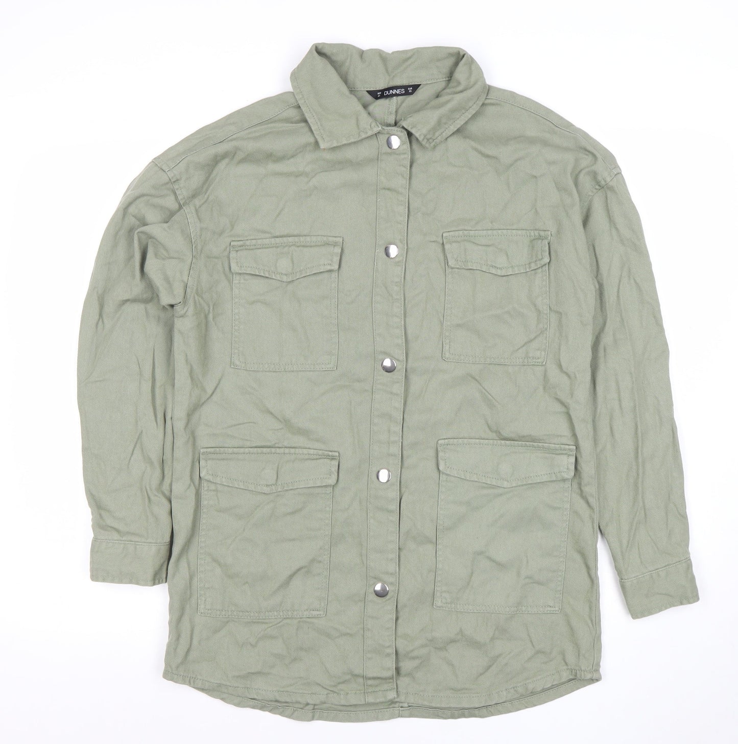 Dunnes Women Green XS Cotton Military Style Jacket
