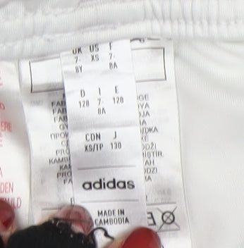 adidas Boys White Manchester United Football Shorts 7 Years Athletic Fit