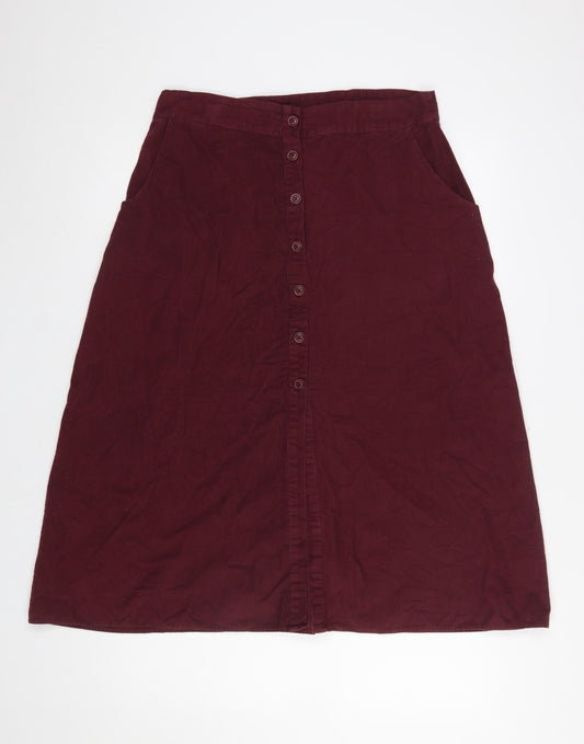 Somerset by Alice Temperley Women's Red Midi A-Line Cotton Skirt Size 12