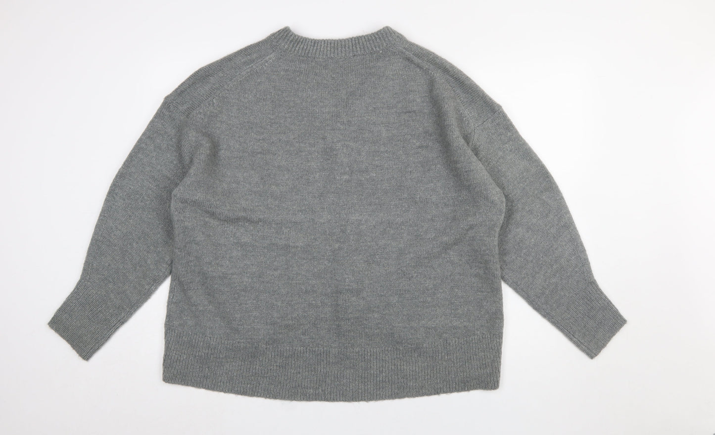 French Connection Women’s Grey V-Neck Knit Jumper Size S