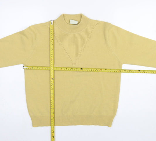 Eastex Women Beige Wool Blend Mock Neck Jumper Size 12