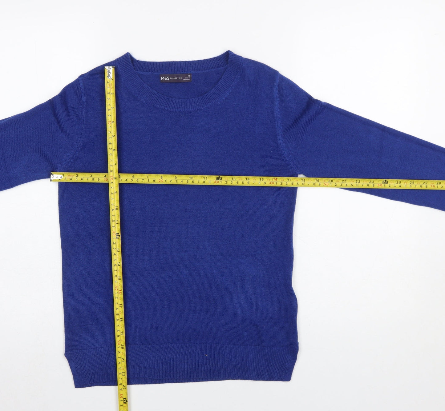Marks and Spencer Womens Blue Acrylic Crew Neck Jumper Size 10