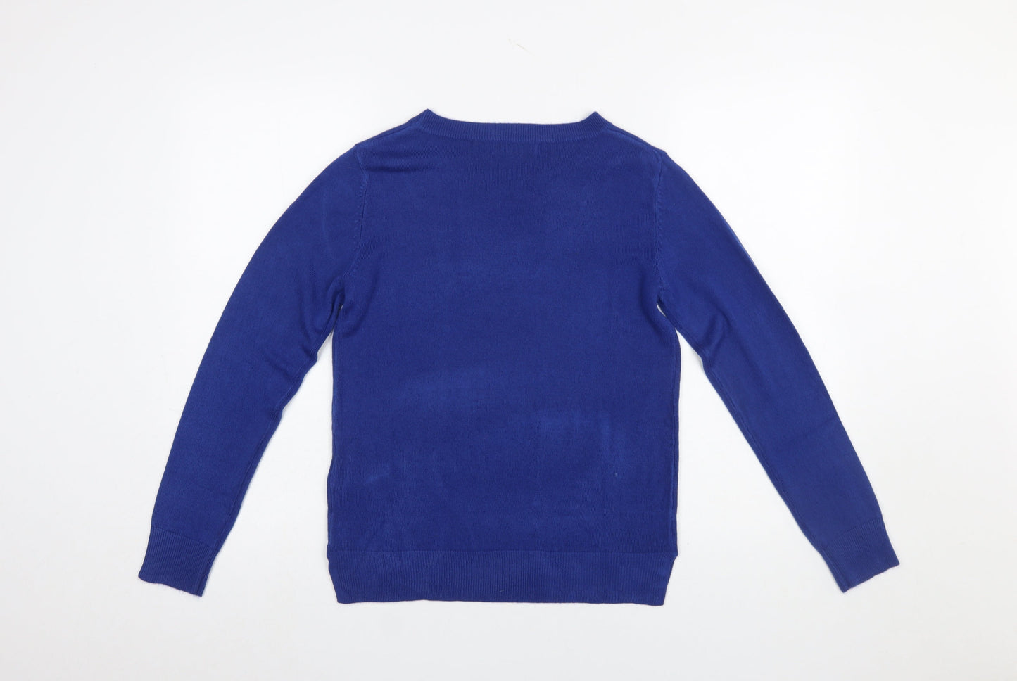 Marks and Spencer Womens Blue Acrylic Crew Neck Jumper Size 10