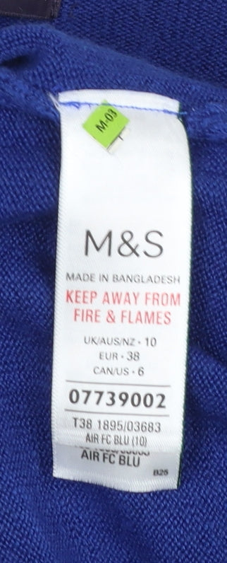 Marks and Spencer Womens Blue Acrylic Crew Neck Jumper Size 10