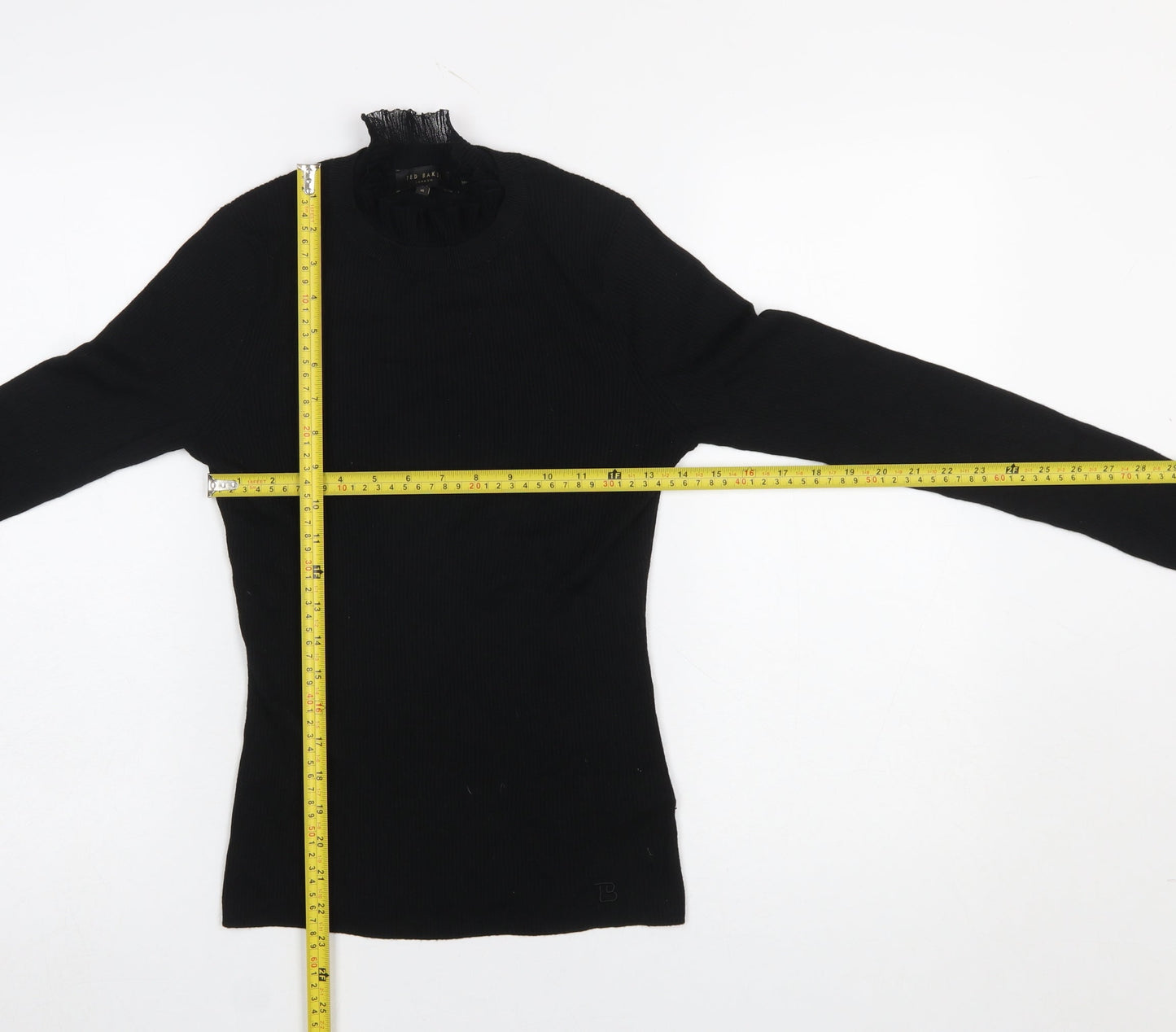 Ted Baker Women’s Black Slim Fit High Neck Long Sleeve Pullover Jumper Size 10