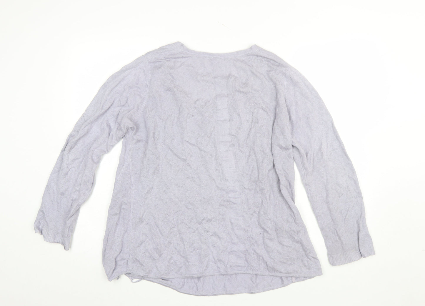 Jigsaw Womens Grey Silk Blend Long Sleeve Pullover Jumper M