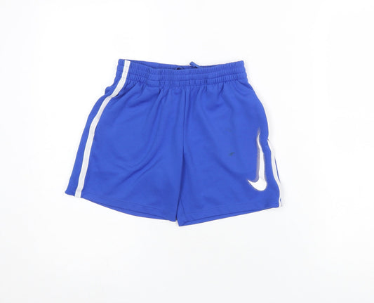 Nike Boys Blue Dri-FIT Athletic Sports Shorts 8-9 Years Regular Fit