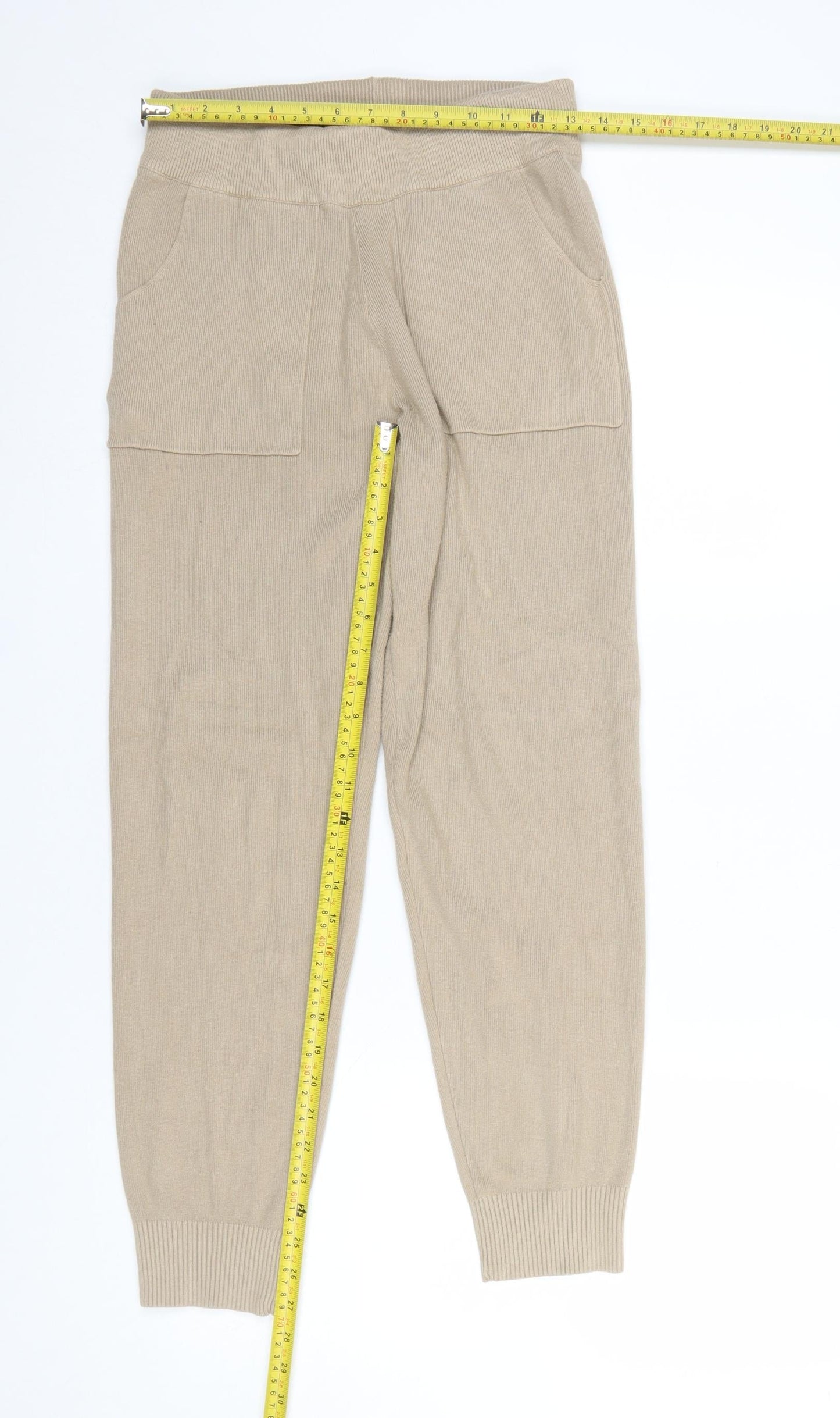 New Look Women’s Beige Knit Jogger Trousers Size S