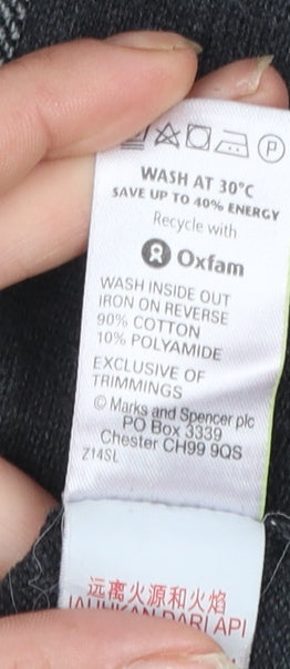 Marks and Spencer Men's Grey Collared Henley Jumper Size S Cotton Blend