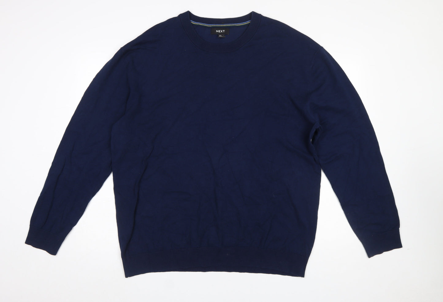 Next Men’s Blue 2XL Cotton Crew Neck Jumper