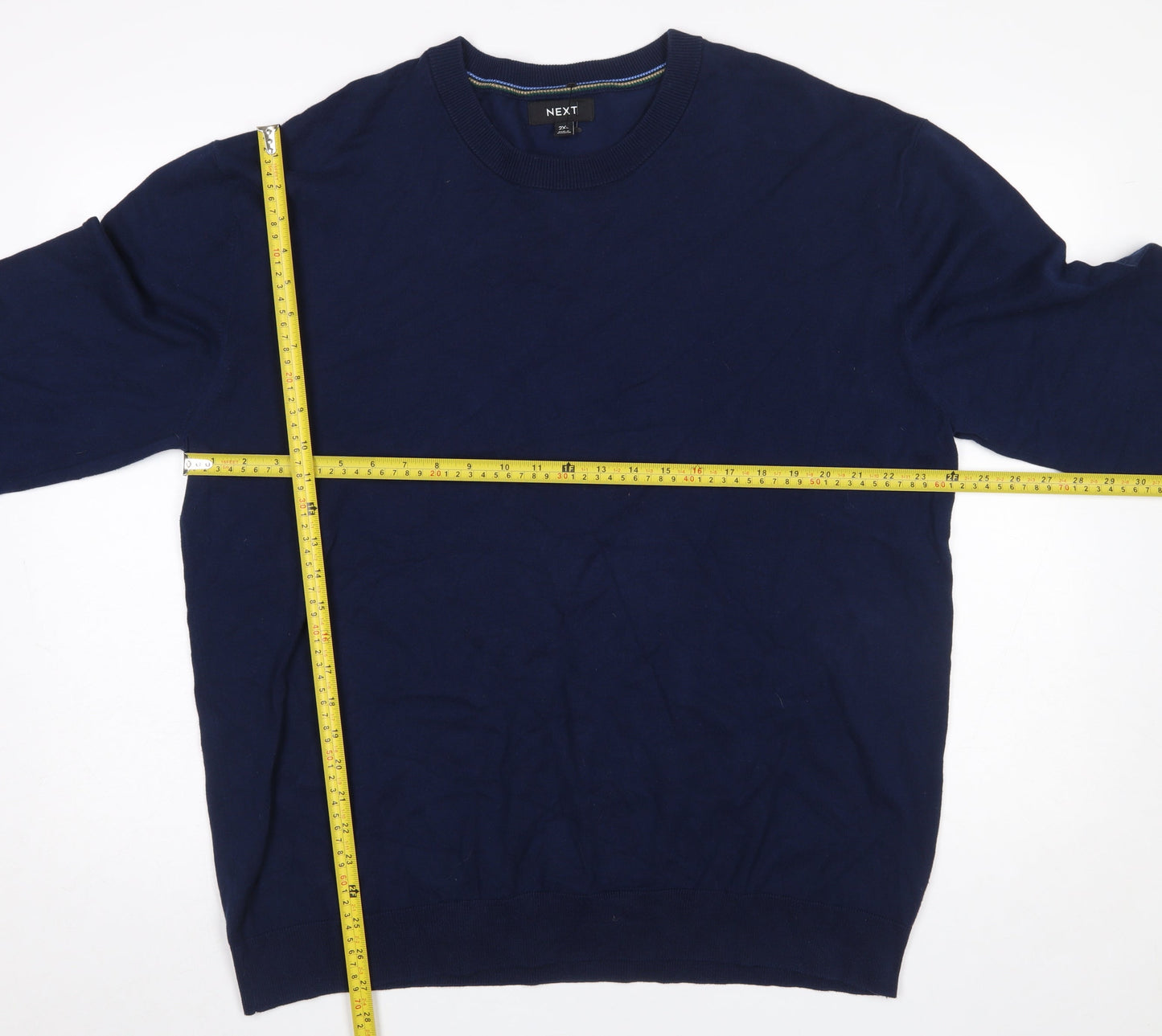 Next Men’s Blue 2XL Cotton Crew Neck Jumper