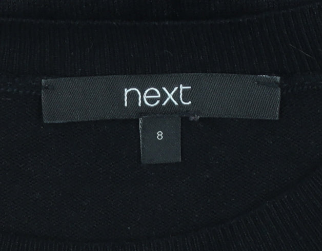 Next Women’s Black V-Neck Ruffle Knit Jumper Size 8