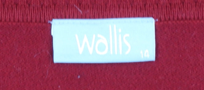 Wallis Women’s Red Long Sleeve Collared Button Cardigan Size 14