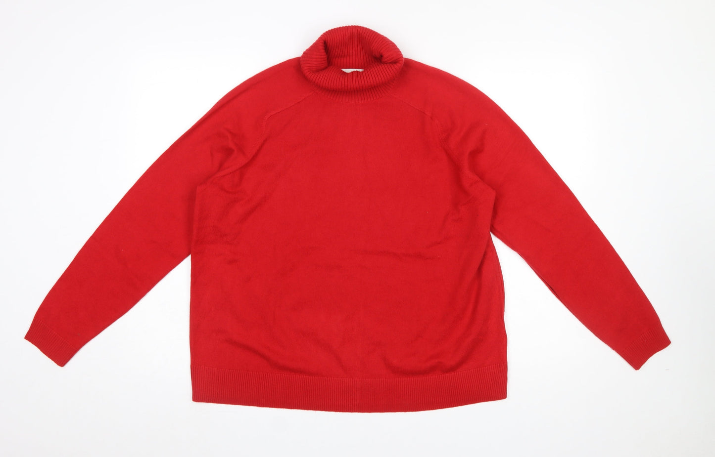 Marks and Spencer Women Red Roll Neck Long Sleeve Jumper Size L