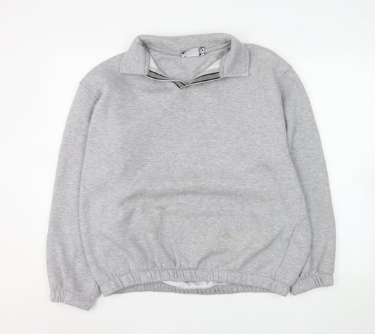ASOS Men's Grey Collared Pullover Sweatshirt M Regular Fit
