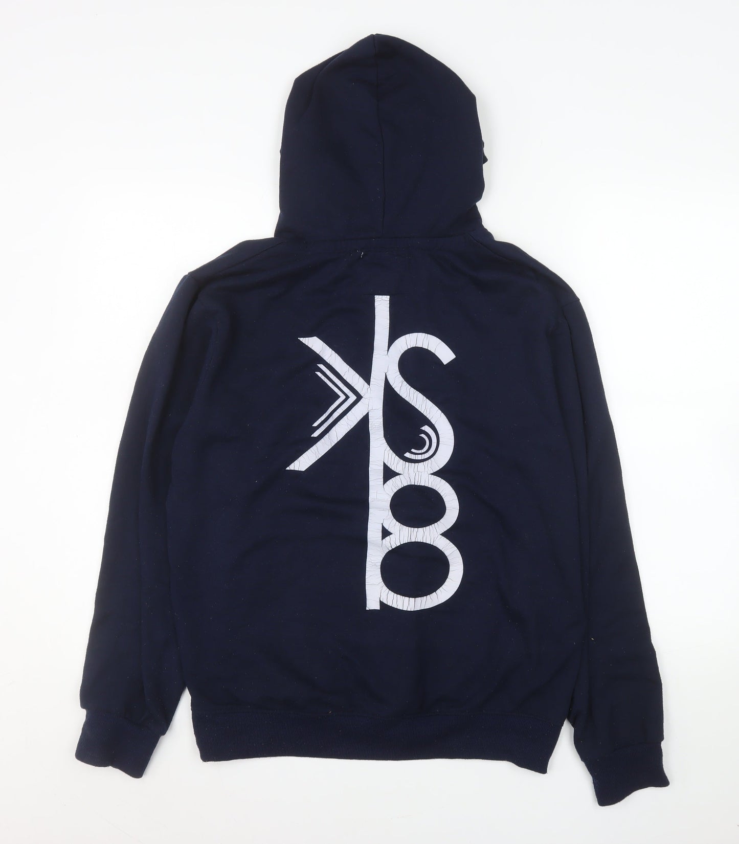 Derby Men's Blue Slim Fit Pullover Hoodie Size L Graphic Print