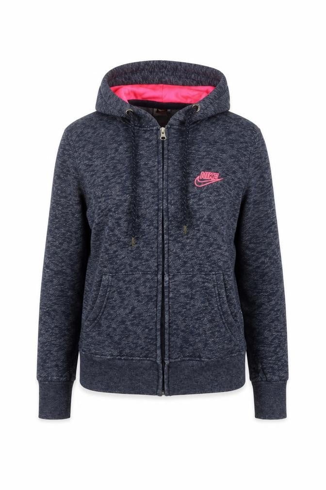 Nike Women's Blue Hooded Full Zip Cotton Jacket Size S