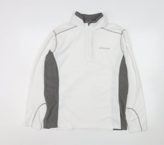 Columbia Men's White Fleece 1/4 Zip Pullover Sweatshirt Size S