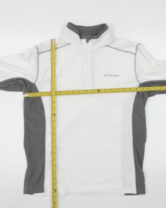 Columbia Men's White Fleece 1/4 Zip Pullover Sweatshirt Size S
