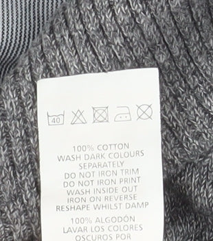 Cedar Wood State Men's Grey XL Henley Knit V-Neck Sweatshirt